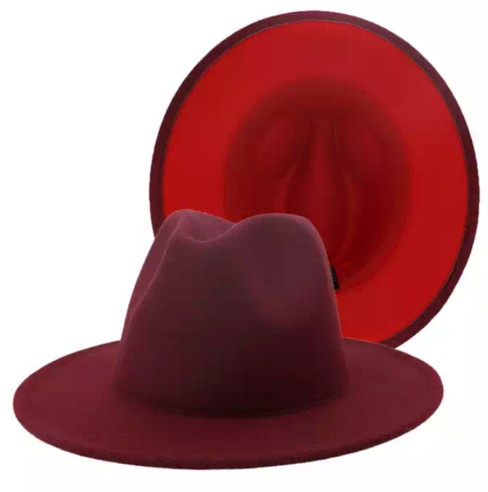 Burgandy with Red Bottom Fedora