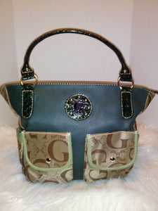 Dark Green & Brown Handbag