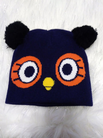 Child's Owl PomPom Hat