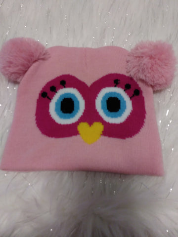 Child's Owl PomPom Hat