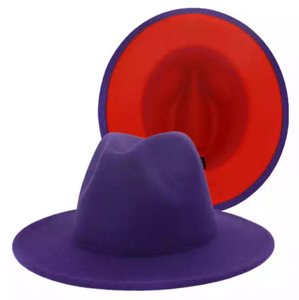 Purple with Red Bottom Fedora