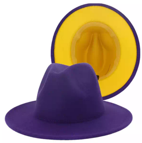 Purple with Yellow Bottom Fedora