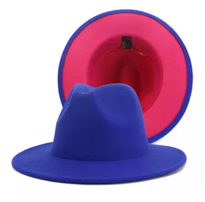 Royal Blue with Fushia Bottom Fedora