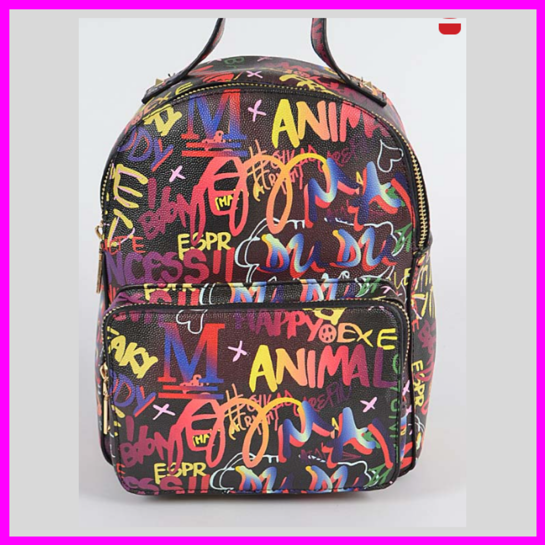 Black Graffiti Back Pack