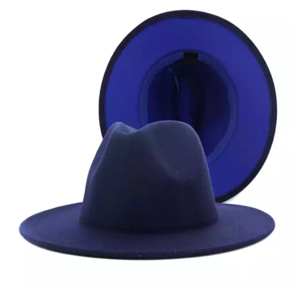 Navy with Royal Blue Bottom Fedora