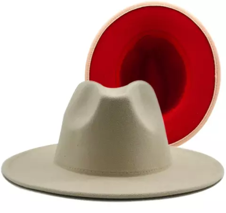 Light Tan with Red Bottom Fedora