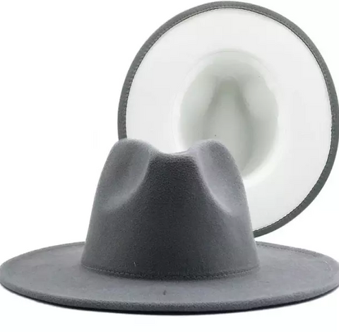 Gray with White Bottom Fedora