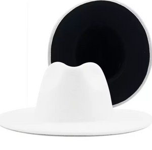 White with Black Bottom Fedora